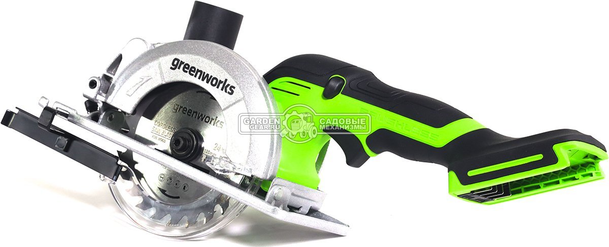 Минипила циркулярная аккумуляторная GreenWorks G24MCS без АКБ и ЗУ (PRC, BL 24В, 115 мм, 2 кг)