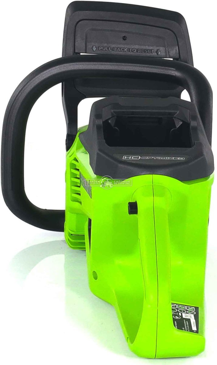 Пила аккумуляторная цепная GreenWorks GD40CS20X 16" c АКБ 4 А/ч и ЗУ (PRC, BL 40В, 3/8"-1.1-56E, 4.2 кг)