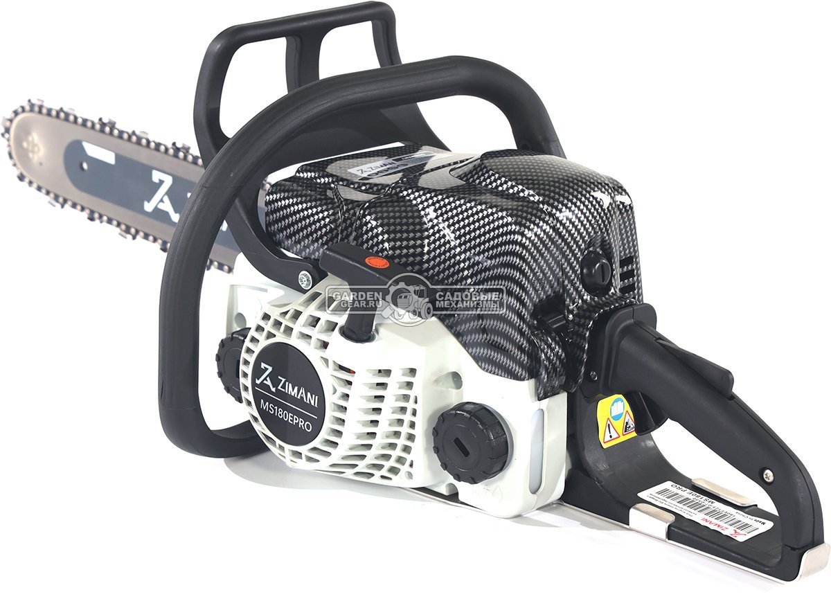 Бензопила ZimAni MS 180E Pro 16" (PRC, 31.8 куб.см., 1.5 кВт/2.0 л.с., 3/8", 1.3 мм, 55E, корпус Carbon Fiber, Walbro Carburetor, 4.2 кг)