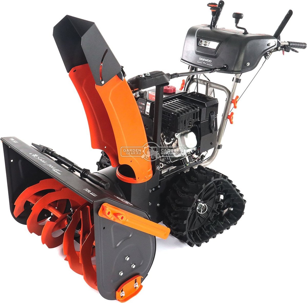 Снегоуборщик Daewoo DAST 427 (EFI) гусеничный (PRC, 68 см, Daewoo WXE 300 EFI, 260 см3, запуск от аккумулятора, фара, гусеницы Arctic track, 120 кг.)
