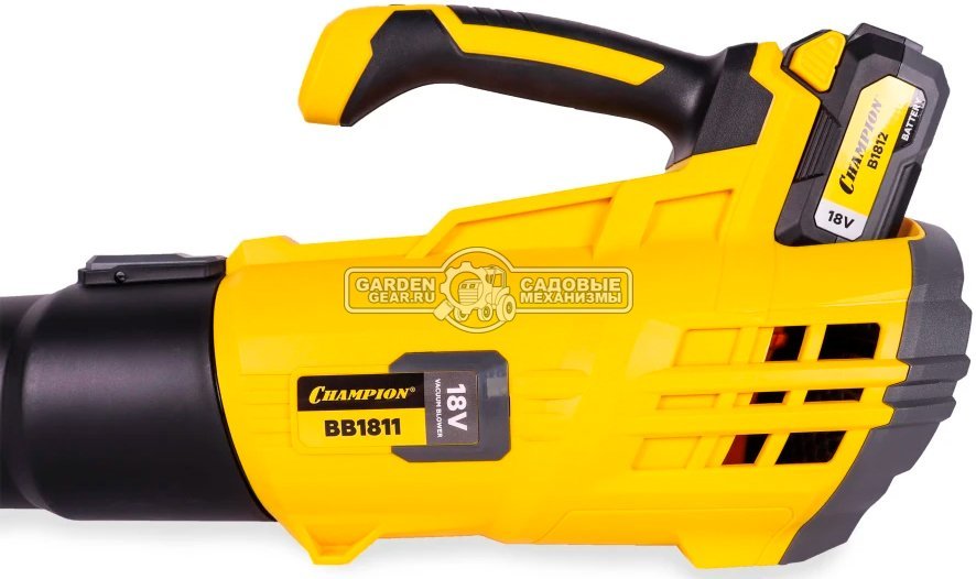 Воздуходувка аккумуляторная Champion BB1811 с АКБ 2 А/ч и ЗУ (PRC, Li-ion 18В, 4 А/ч, 38 м/с, 594 м3/ч, 1.9 кг)