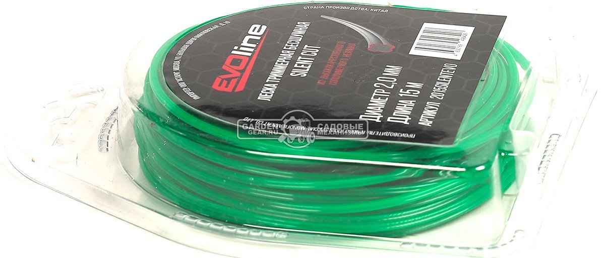Леска EVOline 2,0 мм, 15 м, витой квадрат, бесшумная