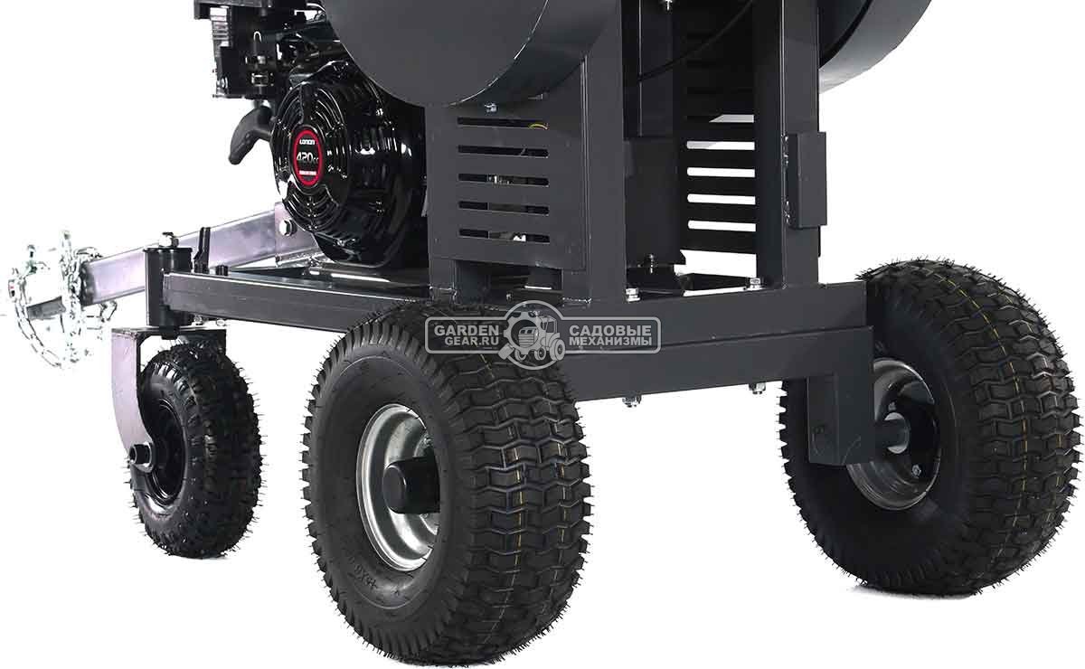 Измельчитель веток ZimAni BL 120 (PRC, Loncin 420 куб.см., 15 л.с. с электростартером, вал с 3-мя ножами, ветки до 120 мм, двуосный прицеп, 315 кг)