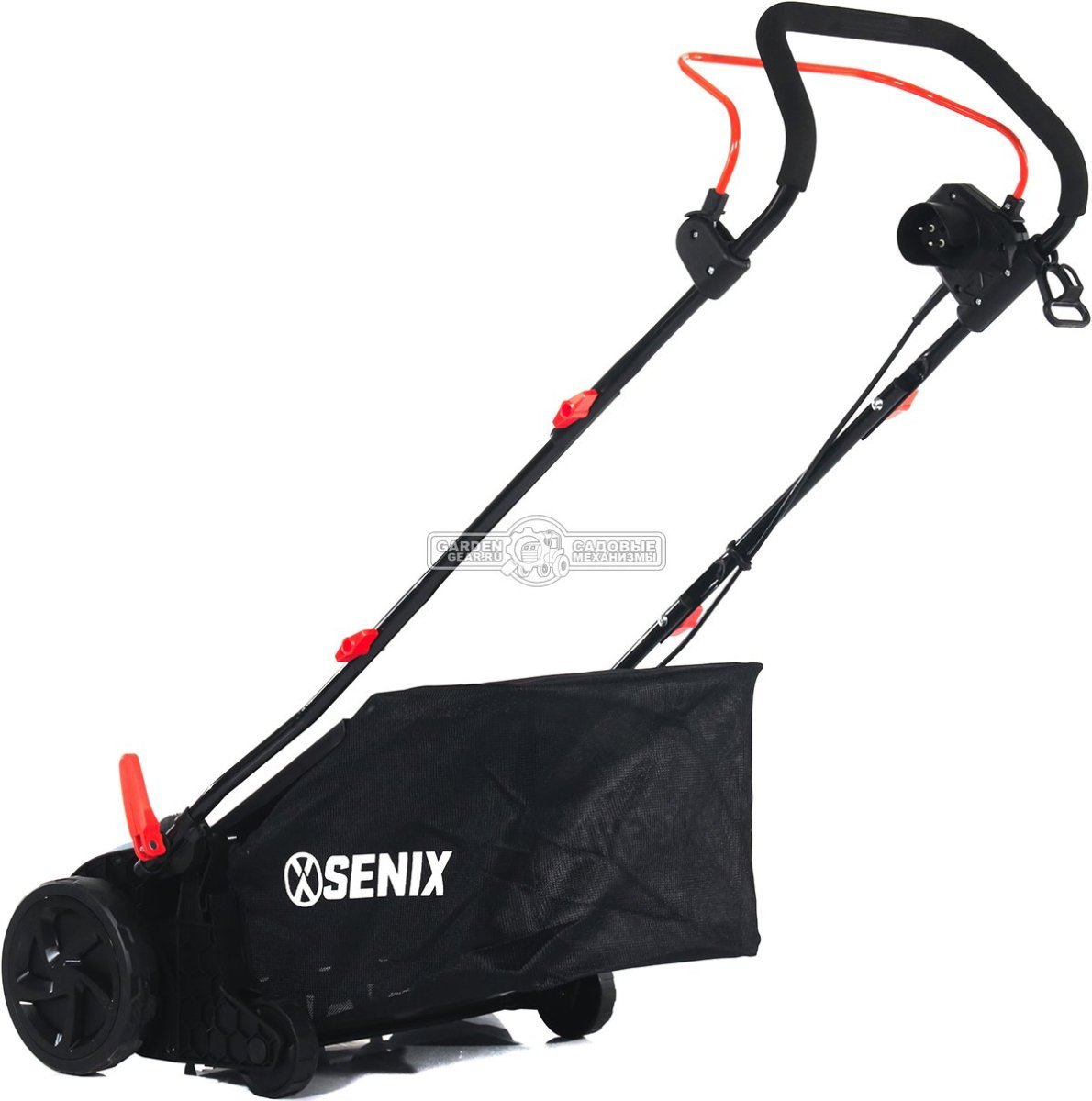 Вертикуттер - аэратор электрический Senix SCE16-L-EU (PRC, 1600 Вт, 38 см, ножи + пружины, пластик, 50 л, 8.1 кг)