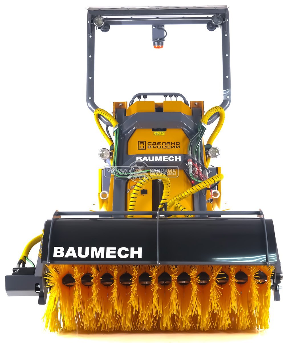 Универсальная машина мини-погрузчик Baumech ML-03 Pro + гидравлическая щётка 115 см. + каркас безопасности с двигателем Zongshen GB750 EFI инжектор