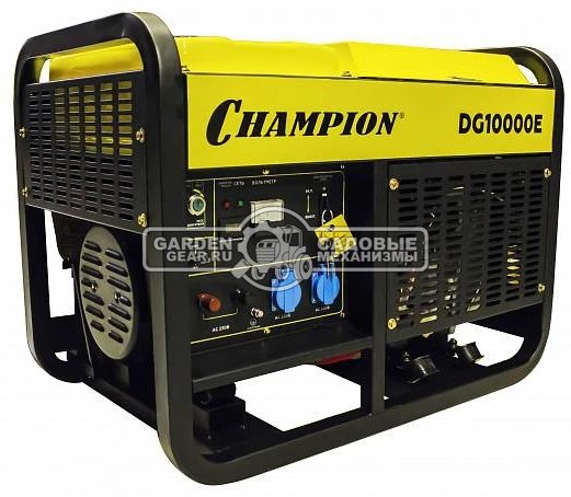 Дизельный генератор Champion DG10000E (PRC, Champion, 954 см3/17 л.с., 10/11 кВт, электростартер, 25 л, 170 кг)