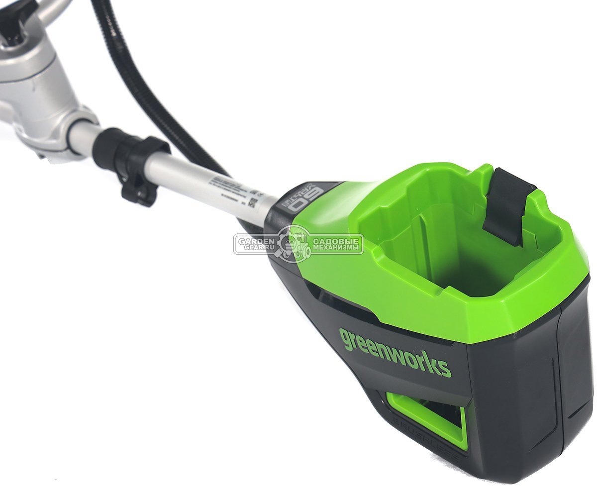 Мотокоса аккумуляторная GreenWorks GD60BCB без АКБ и ЗУ (PRC, BL 60В, нож 2Т + леска 2.0 мм, Т-рукоятка, 3.85 кг)