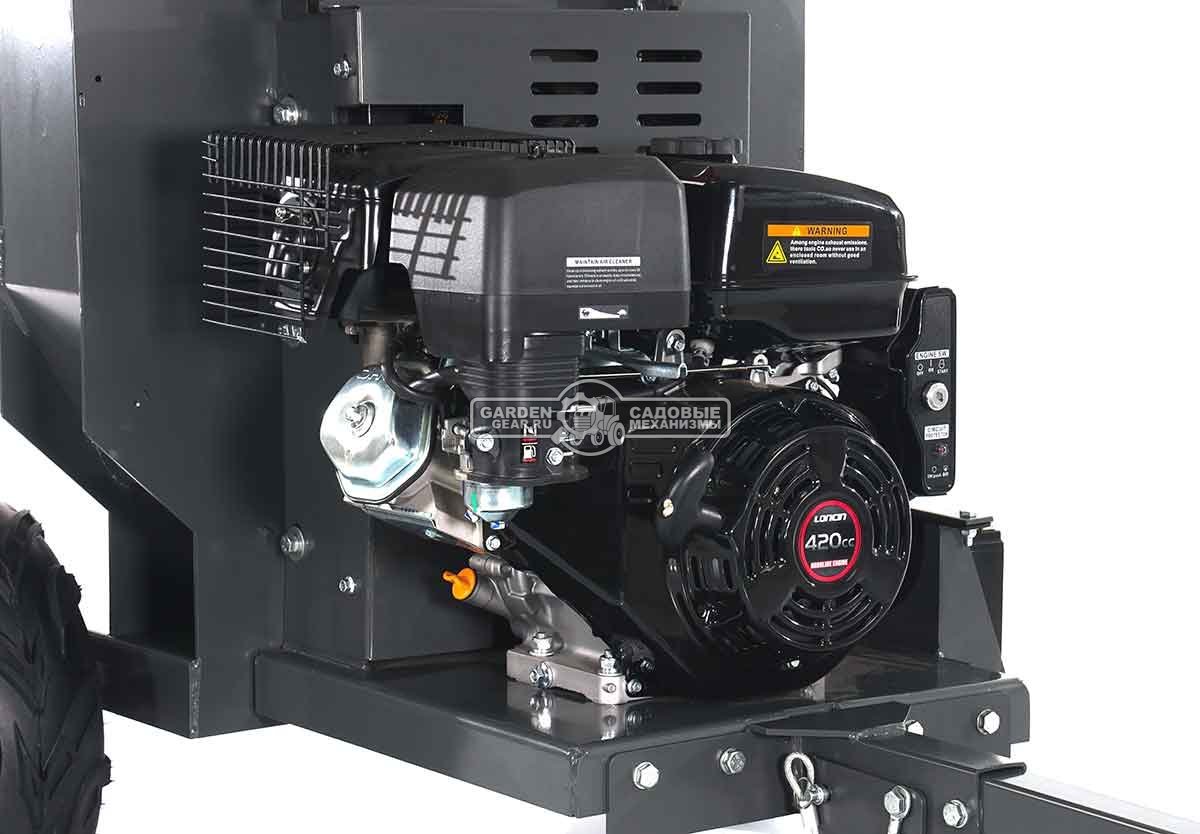 Измельчитель веток ZimAni LS 150 DP (PRC, Loncin 420 куб.см., 15 л.с., с эл. старт, дисковый, ветки до 100 мм, одноосный прицеп, 285 кг)