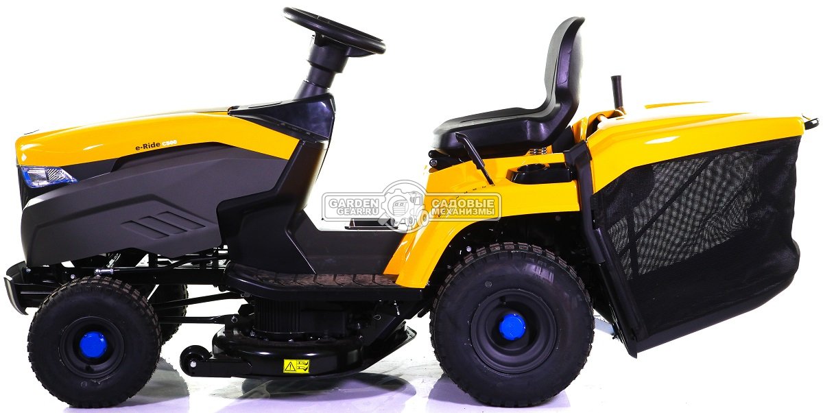 Садовый трактор Stiga e-Ride C500 аккумуляторный (PRC, 48V, 40Ah / 2000 Wh, Bluetooth, гидростатика, травосборник 240 л., ширина 84 см., 168 кг.)