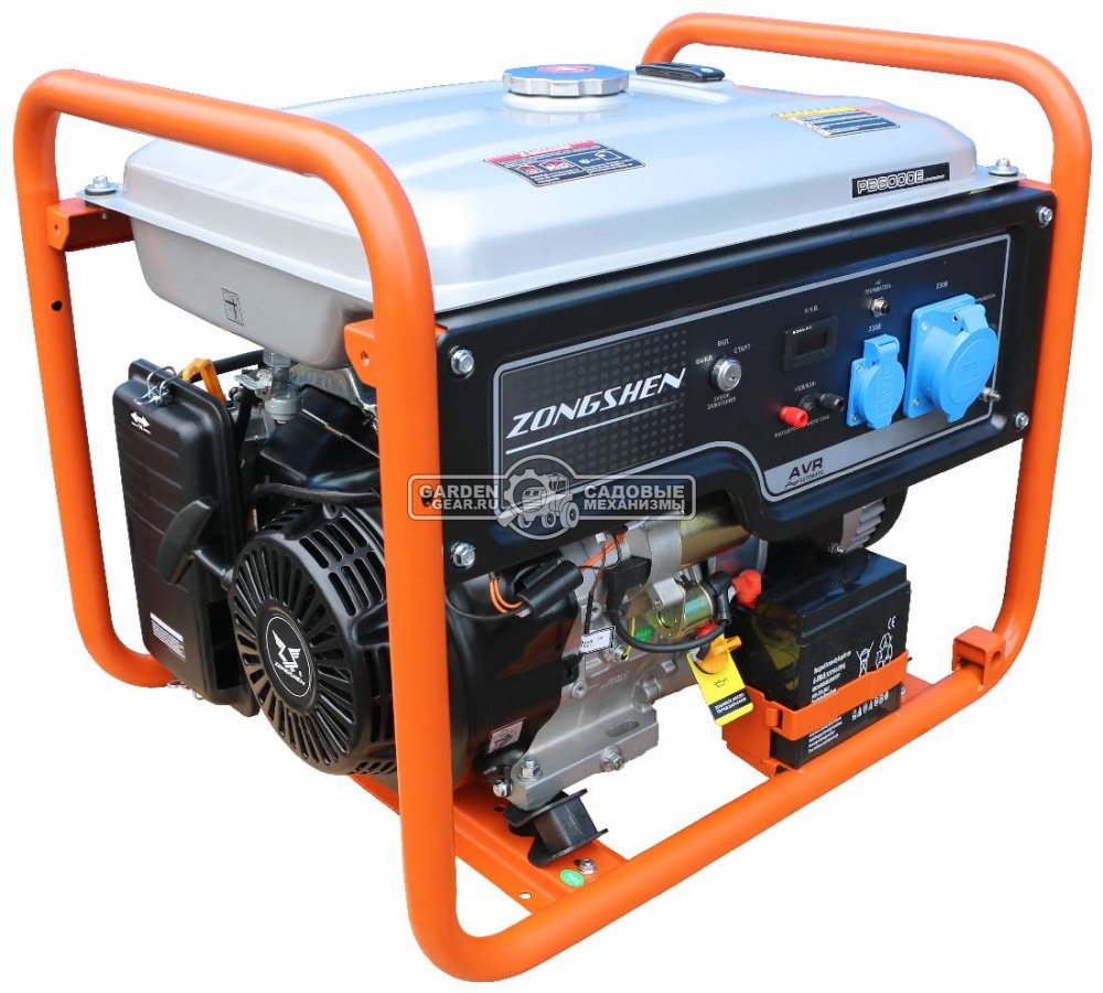 Бензиновый генератор Zongshen Standart PB 6000 E (PRC, 420 см3, 5.0/5.5 кВт, электростарт, 27 л, 76.5 кг)