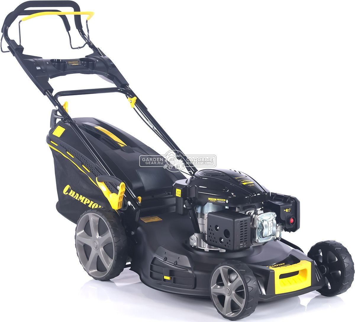 Газонокосилка бензиновая Champion LM5644 Pro (PRC, 56 см, Champion 196 см3, сталь, 65 л, 4 в 1, 41 кг)