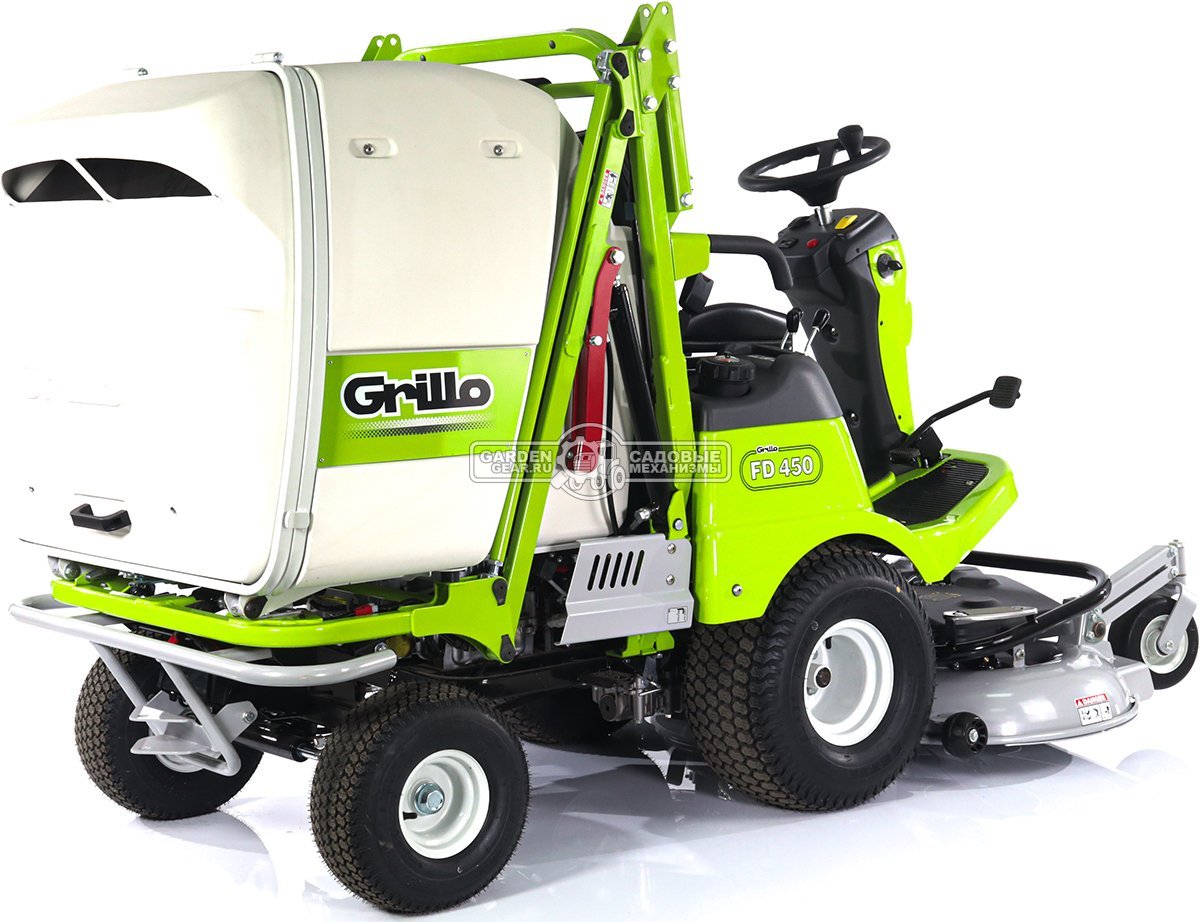 Садовый райдер Grillo FD 450 (ITA, B&S 7220 Pro Series, 656 куб.см., гидростатика, дифференциал, травосборник 450 л., ширина кошения 119 см., 400 кг.)
