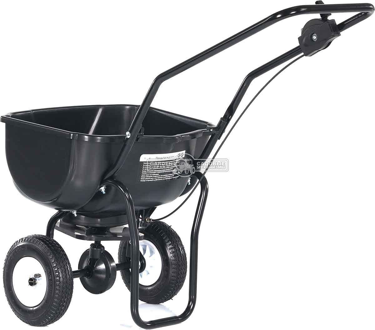 Тележка - разбрасыватель для удобрений, песка и реагентов Haitec HT-GS30 (PRC, ширина разброса 3.0 м, ёмкость 30 кг, пневмоколеса 20 см)