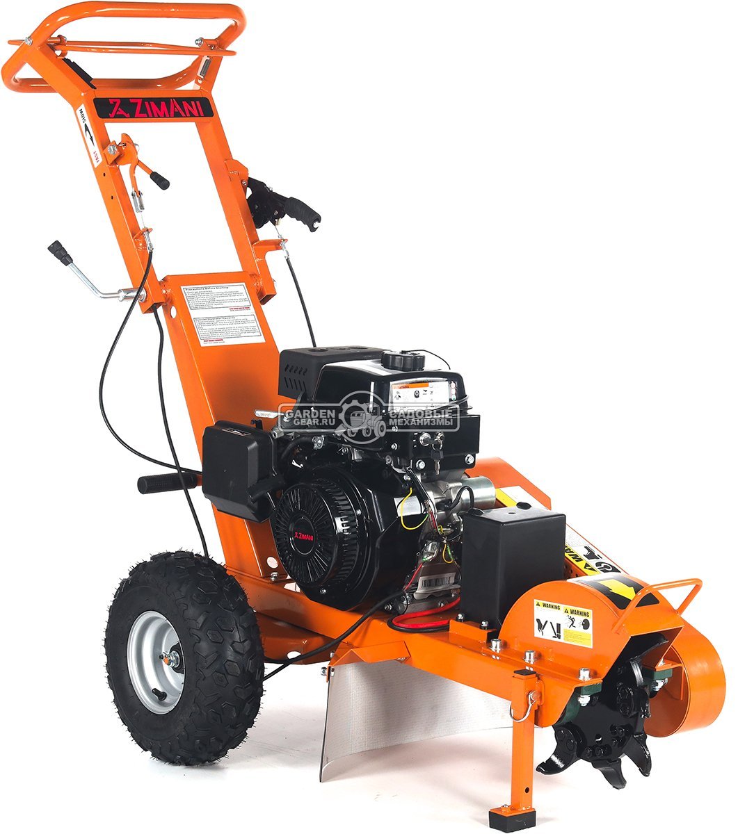 Измельчитель пней ZimAni SG350E PRO с эл/стартером (PRC, Loncin, 420 см3, Greenteeth blade, диаметр фрезы 300 мм, 104 кг)