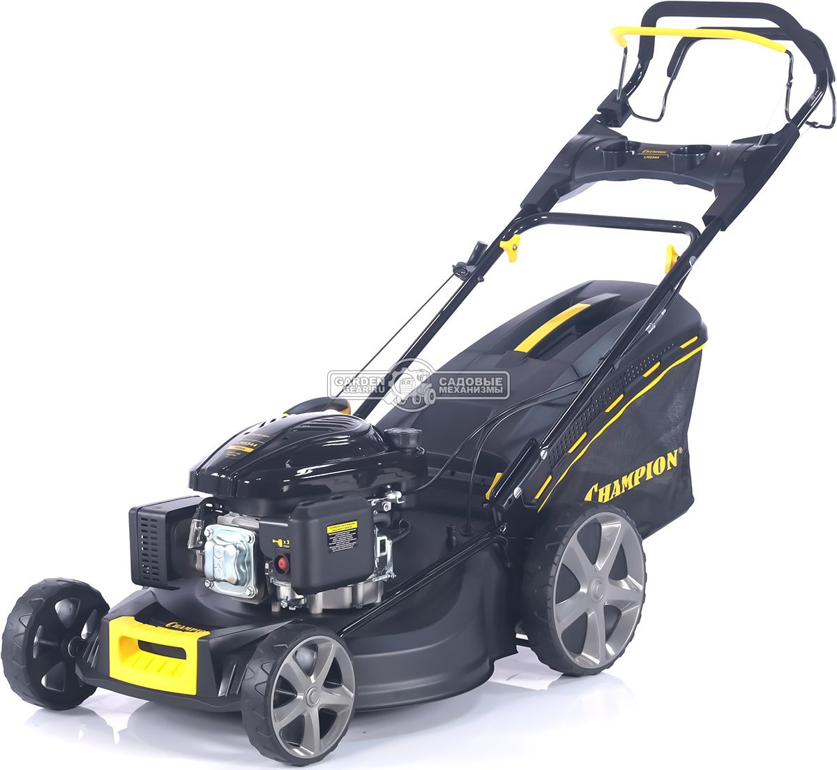 Газонокосилка бензиновая Champion LM5344 Pro (PRC, 53 см, Champion, 196 см3, сталь, 65 л, 4 в 1, 38 кг)