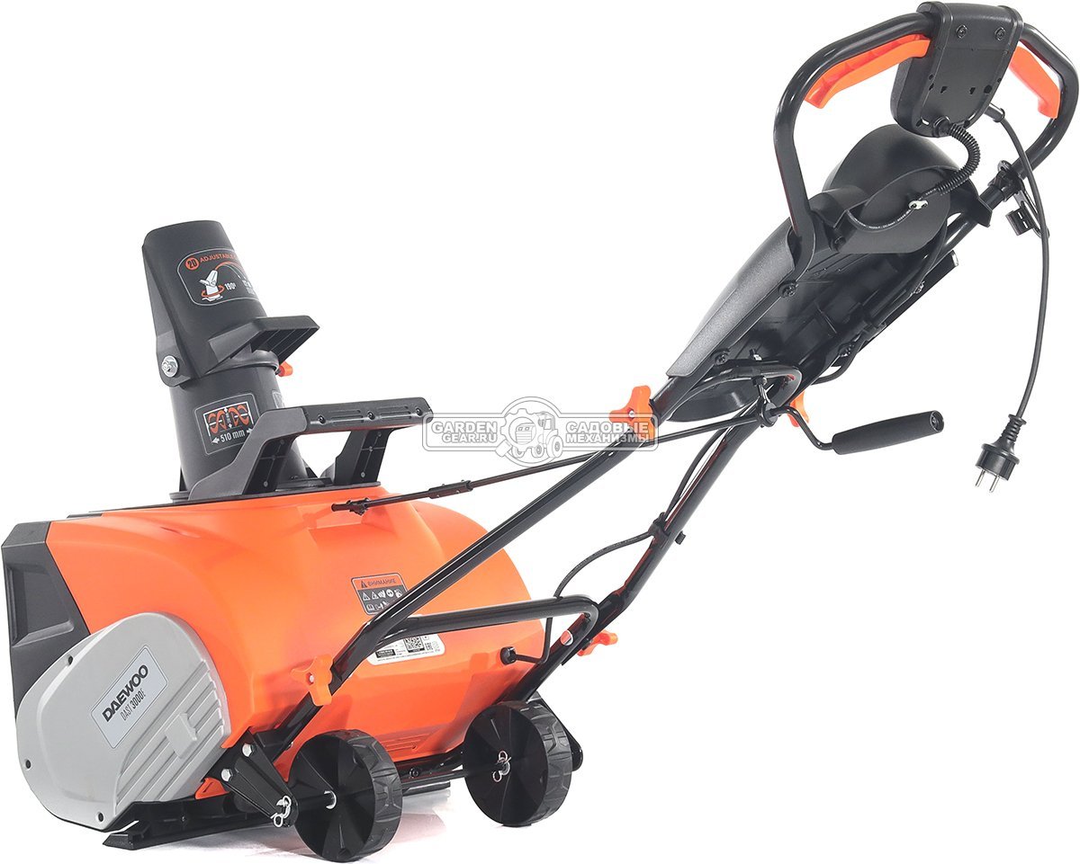 Снегоуборщик электрический Daewoo DAST 3000E (PRC, 51 см., 3000 Вт., LED фара, 16,8 кг.)