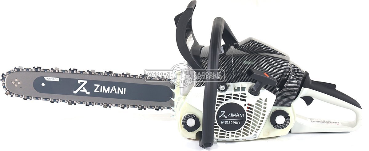 Бензопила ZimAni MS 182 Pro 16" (PRC, 35.8 куб.см., 1.6 кВт/2.2 л.с., 3/8", 1.3 мм, 55E, корпус Carbon Fiber, Walbro Carburetor, 4.6 кг)