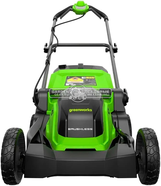 Газонокосилка аккумуляторная GreenWorks GD40LM411 с АКБ 4 А/ч и ЗУ (PRC, BL 40В, 41 см, пластик, мульчирование, 60 л, 16.5 кг)