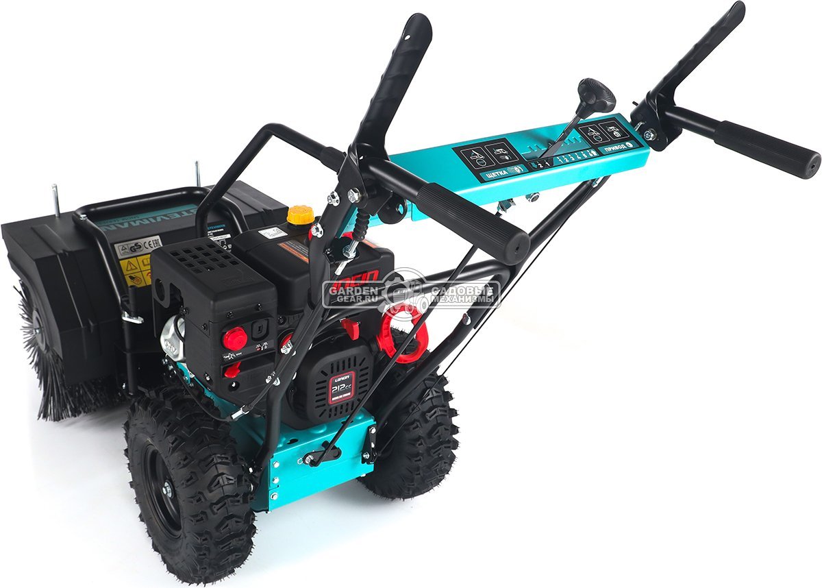 Подметальная машина Steviman SW-62 (PRC, 7.0 л.с.,Loncin 212 см3, скорости 6/2, шир. 62 см., диам. 42 см., топл.бак 3,0 л., колеса 13", 72 кг)