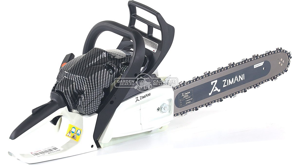 Бензопила ZimAni MS 182 Pro 16" (PRC, 35.8 куб.см., 1.6 кВт/2.2 л.с., 3/8", 1.3 мм, 55E, корпус Carbon Fiber, Walbro Carburetor, 4.6 кг)