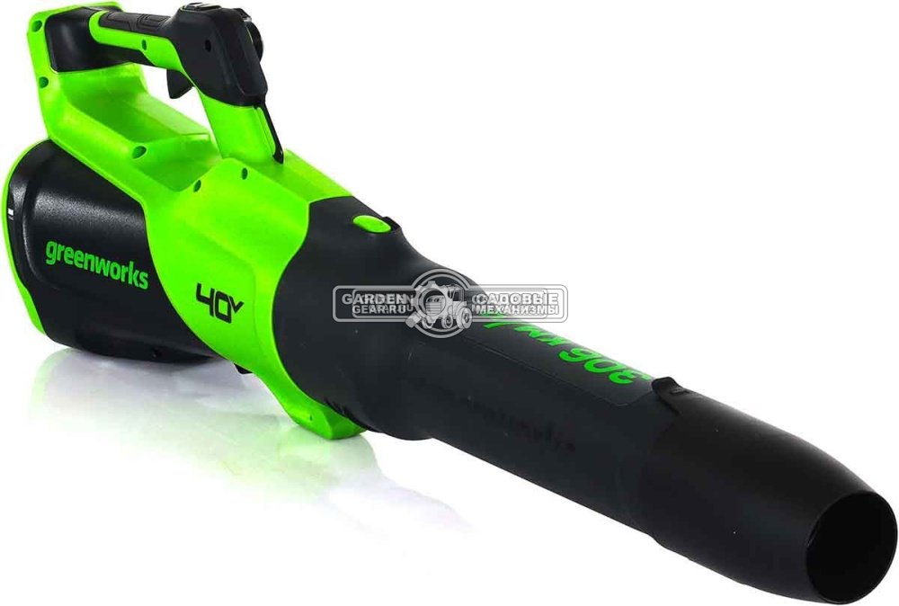 Воздуходувка аккумуляторная GreenWorks GD40BG3 с АКБ 4 А/ч и ЗУ (PRC, BL 40В, 306 км/ч, 1242 м3/ч, 2,6 кг)