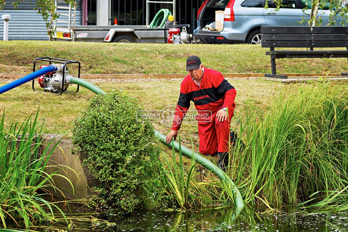 Мотопомпа бензиновая Honda WB30XT3 DRX для среднезагрязненной воды (THA, Honda GX160, 163 куб.см., 1100 л/мин, 3", 23 м, 26 кг.)