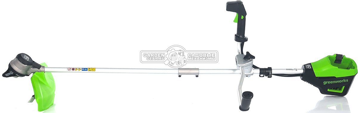 Мотокоса аккумуляторная GreenWorks GD60BCB без АКБ и ЗУ (PRC, BL 60В, нож 2Т + леска 2.0 мм, Т-рукоятка, 3.85 кг)