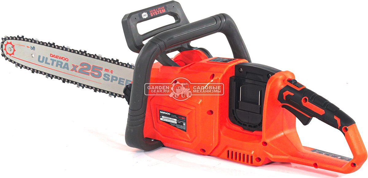 Пила аккумуляторная цепная Daewoo DACS 1642Li 16" SET с 2xАКБ 5 А/ч и ЗУ (PRC, BL 2х21В, натяжение цепи без инструмента, 3/8"-1.1-57E, 4.65 кг)