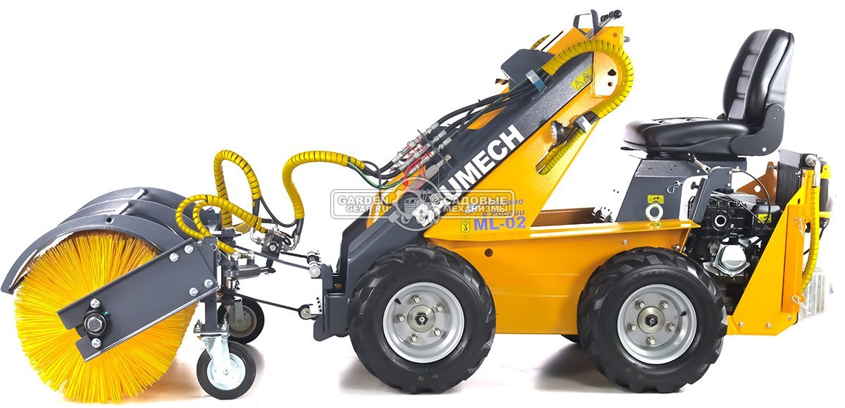 Универсальная машина мини-погрузчик Baumech ML-02 + гидравлическая щётка 115 см., с двигателем Zongshen GB460E