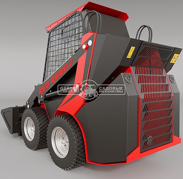 Мини-погрузчик колесный RED RBS-07 с закрытой кабиной Loncin LC2V80FD 30 л.с., грузоподъемность до 700 кг., ковш 300 л., 1200 кг.