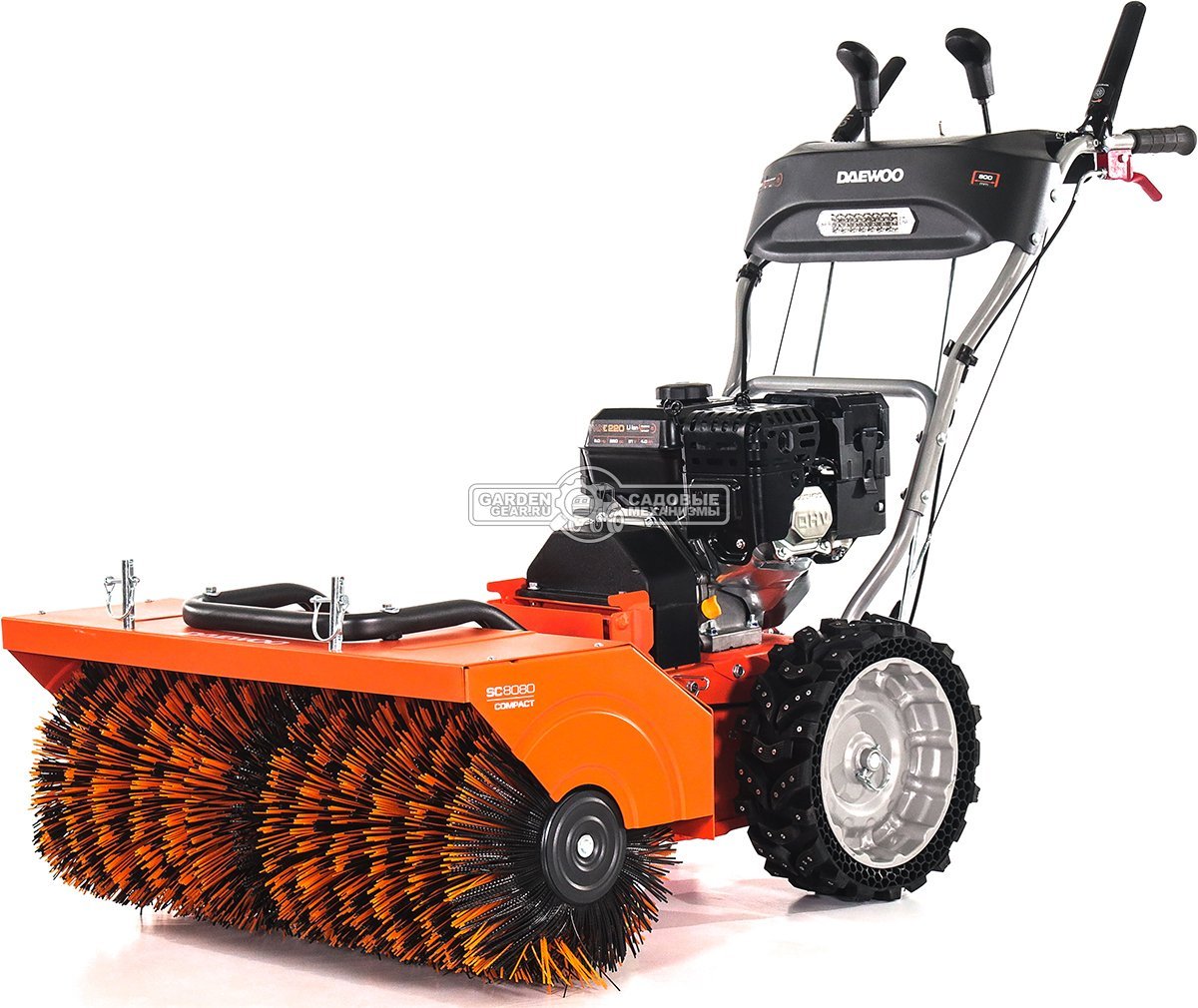 Подметальная машина Daewoo SC 8080 (PRC, Daewoo 220 куб.см., запуск от аккумулятора 21В, фара, скорости 6/2, ширина 80 см., диаметр 35 см., 87 кг.)