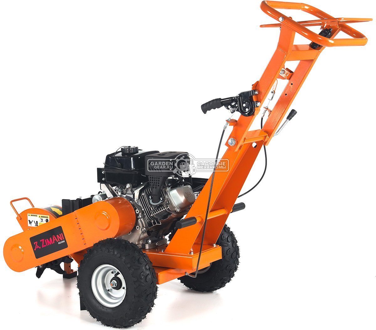 Измельчитель пней ZimAni SG350E PRO с эл/стартером (PRC, Loncin, 420 см3, Greenteeth blade, диаметр фрезы 300 мм, 104 кг)