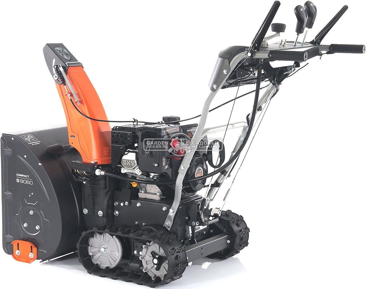 Снегоуборщик Daewoo S 8060 гусеничный (PRC, 61 см., Daewoo, 220 куб.см., эл/стартер 21В, фара, скорости 6/2, подогрев рукояток, 83 кг.)