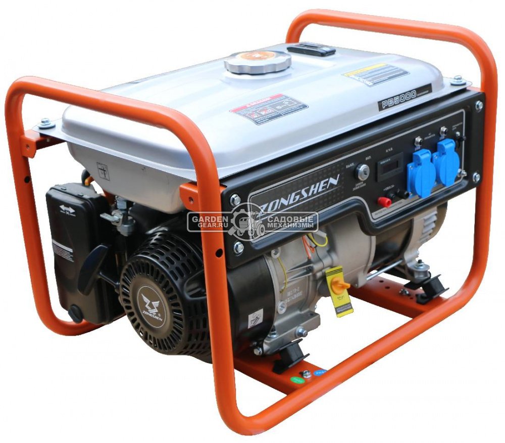 Бензиновый генератор Zongshen Standart PB 5000 (PRC, 272 см3, 4.0/4.5 кВт, 15 л, 50 кг)
