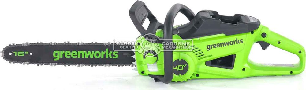 Пила аккумуляторная цепная GreenWorks GD40CS20X 16&quot; без АКБ и ЗУ (PRC, BL 40В, 3/8&quot;-1.1-56E, 4.2 кг)