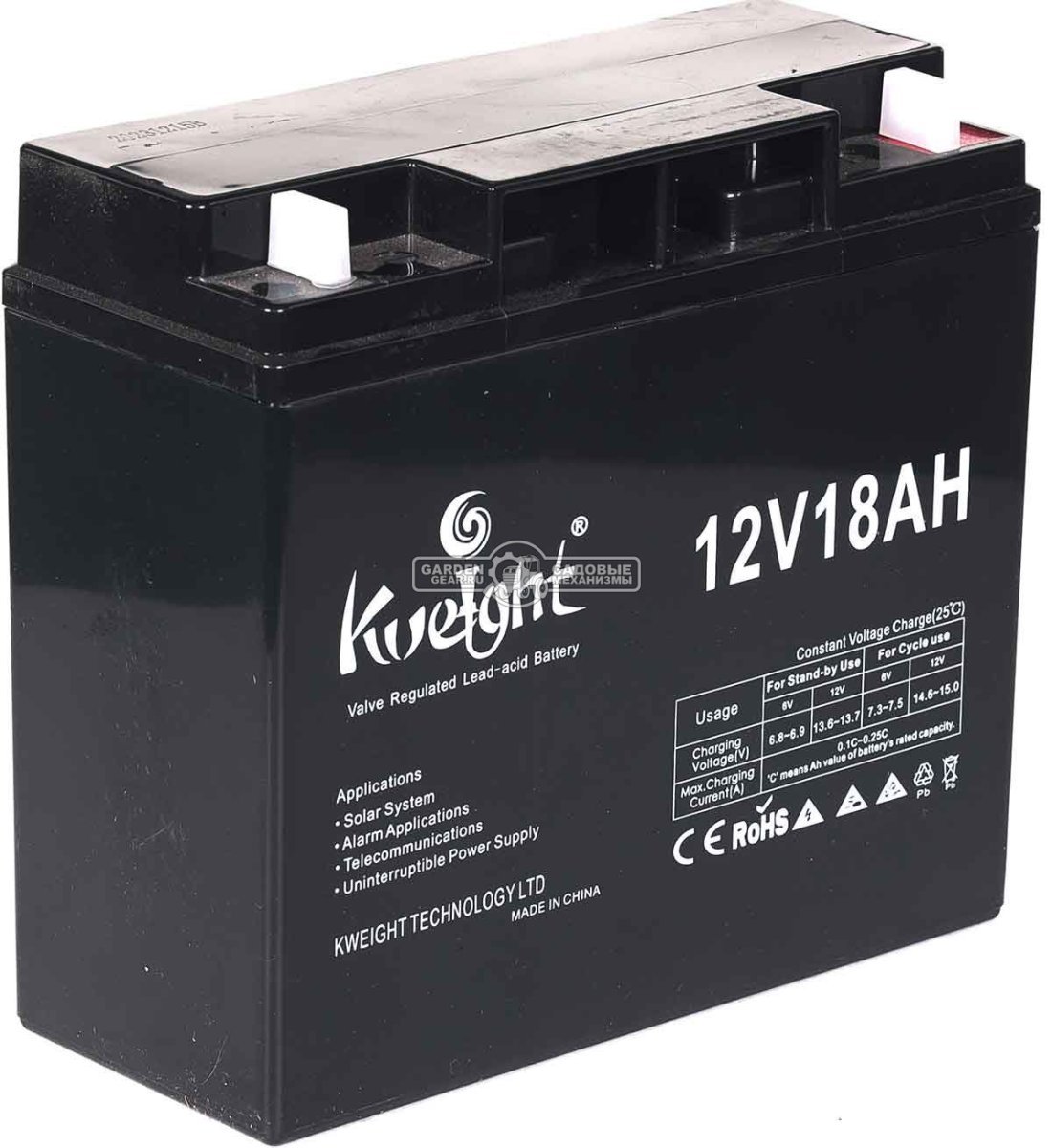 Аккумулятор ZimAni 12V 18Ah 20071324 для садовых тракторов