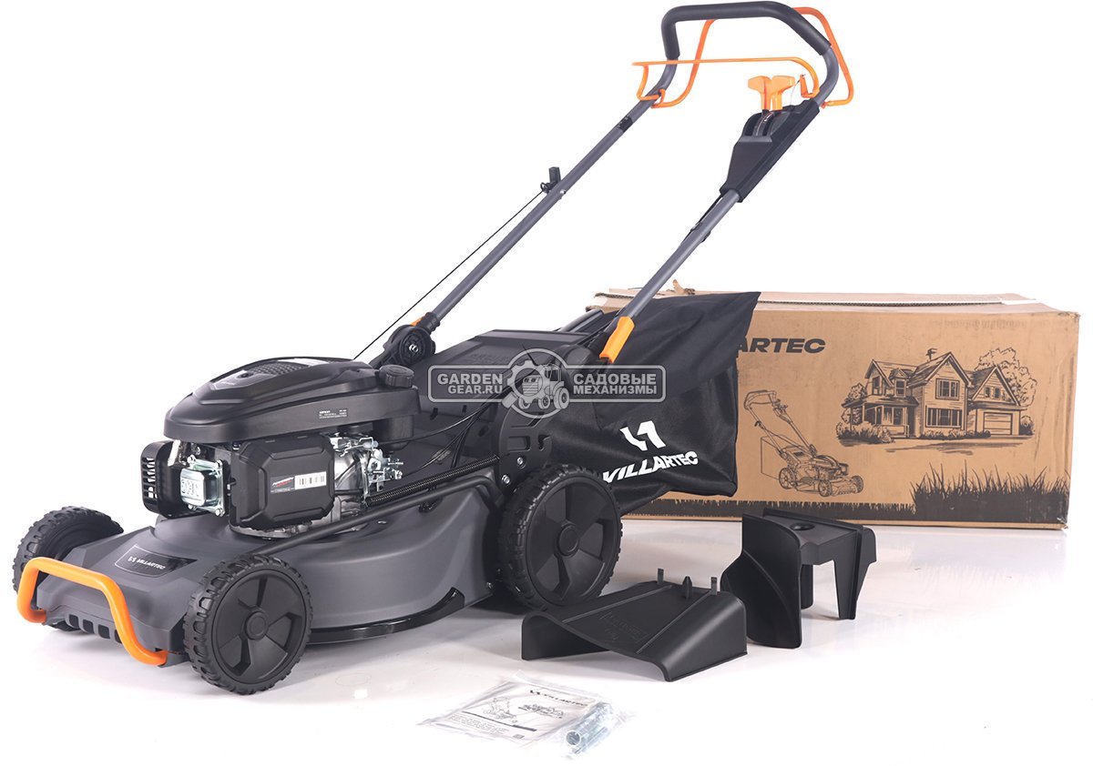 Газонокосилка бензиновая Villartec MB 448VC Commercial (PRC, 48 см, Loncin Ready Start 166 см3, сталь, вариатор, 4 в 1, 75 л, 30 кг)