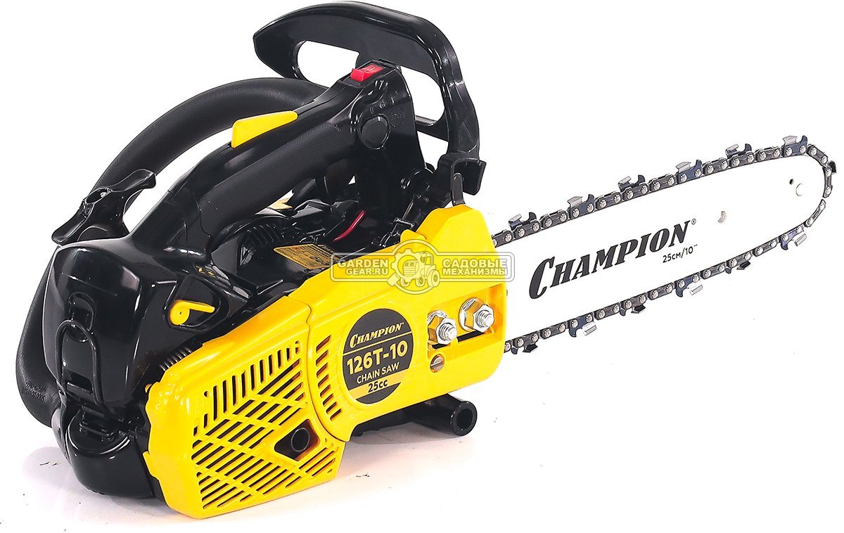 Бензопила сучкорез одноручная Champion 126T 10" (PRC, 25 куб.см., 1.15 кВт/1.54 л.с., 3/8"-1.3-40E, 2.4 кг)