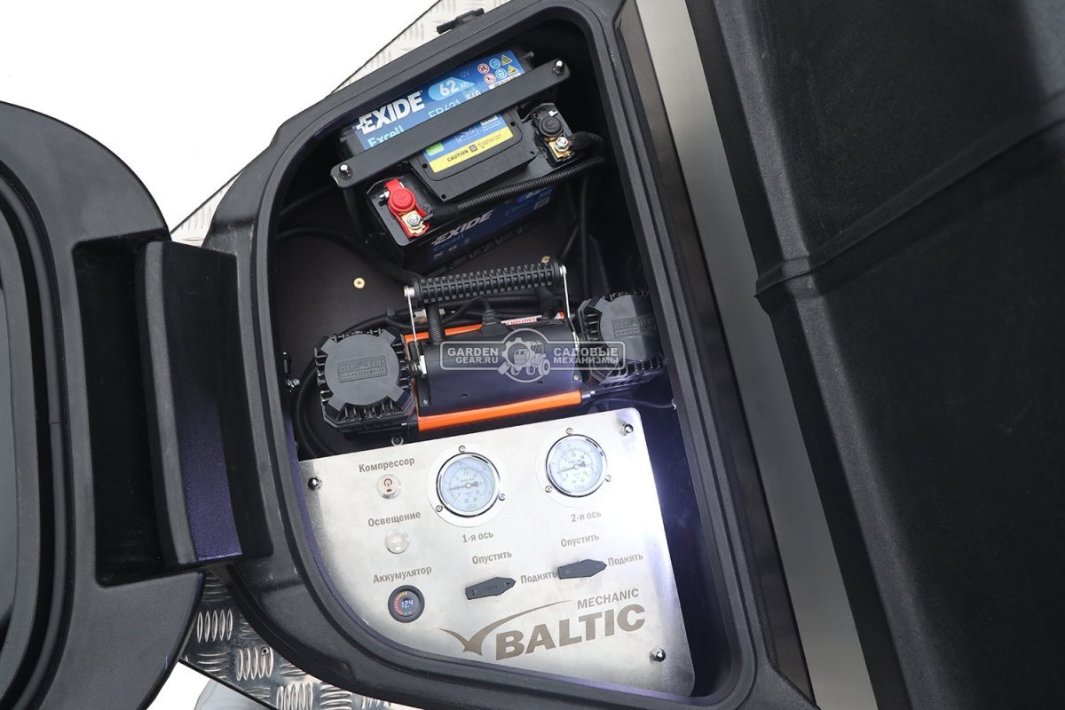 Прицеп с опускающейся платформой на пневмоподвеске Baltic Mechanic Polygon-City PC 750 Спарка для перевозки спецтехники, пневмолифт, крышка, 3500x1500