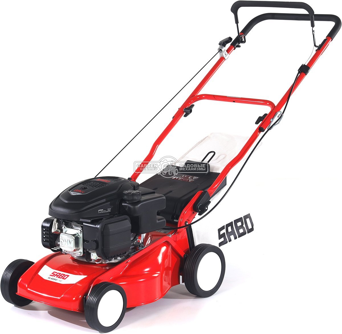 Газонокосилка бензиновая SABO 40-CLASSIC несамоходная (GER, 40 см., Sabo, 139 куб.см., сталь, травосборник 40 л., 24 кг.)