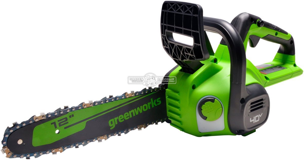 Пила аккумуляторная цепная GreenWorks G40CS30IIK2 12&quot; c АКБ 2 А/ч и ЗУ (PRC, 40В, 3/8&quot;-1.1-52E, 2.74 кг)