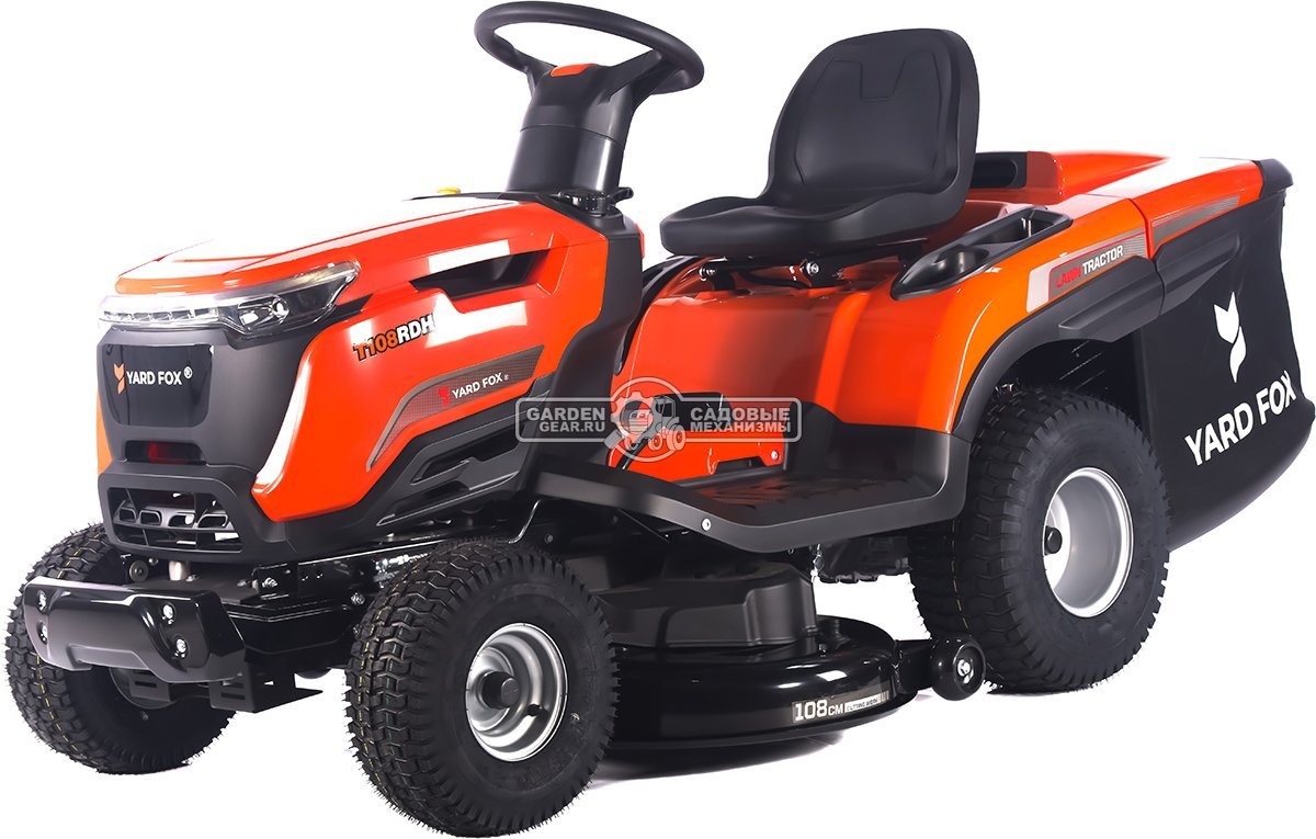 Садовый трактор Yard Fox Optima T 108 RDH (PRC, Loncin V-Twin 586 куб.см., гидростатика, травосборник 260 л, ширина кошения 108 см, 220 кг)