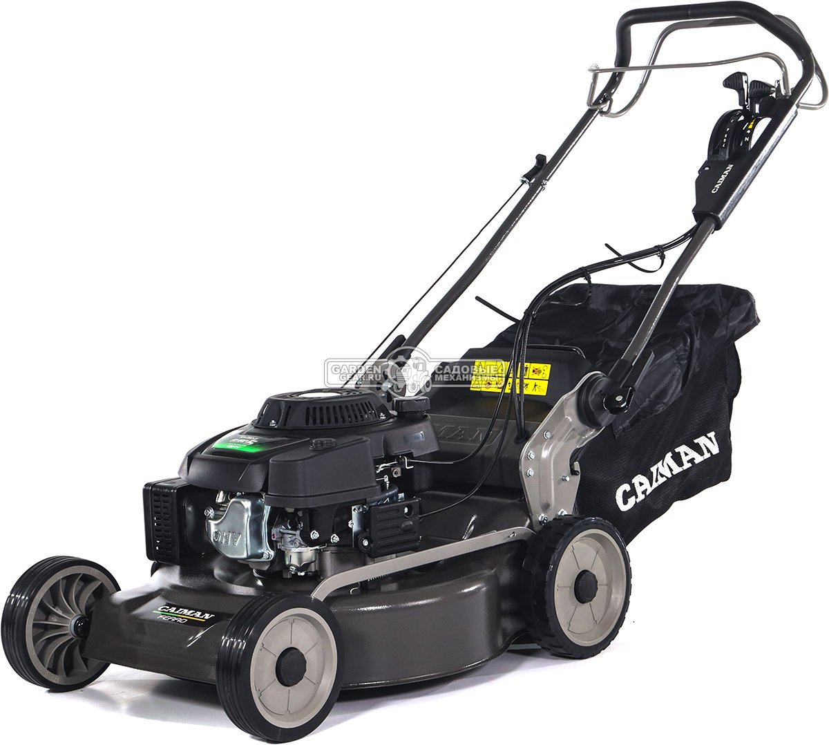 Газонокосилка бензиновая Caiman Ferro 55CLV (RUS, 55 см, Caiman Green Engine, 196 см3, сталь, вариатор, 4 в 1, 70 л, 50 кг)
