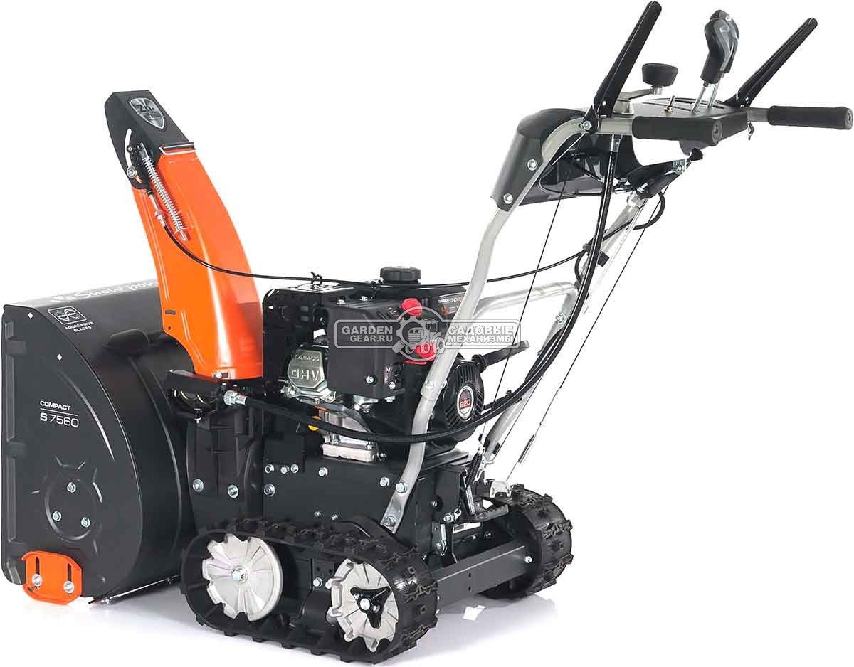 Снегоуборщик Daewoo S 7560 гусеничный (PRC, 61 см., Daewoo, 220 см3, скорости 6/2, фара, 78 кг)