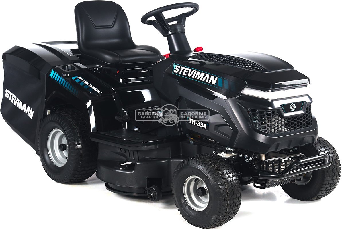 Садовый трактор Steviman TH-334 (PRC, Loncin 432 куб.см., гидростатика, ширина кошения 86 см, травосборник 250 л, 192 кг)