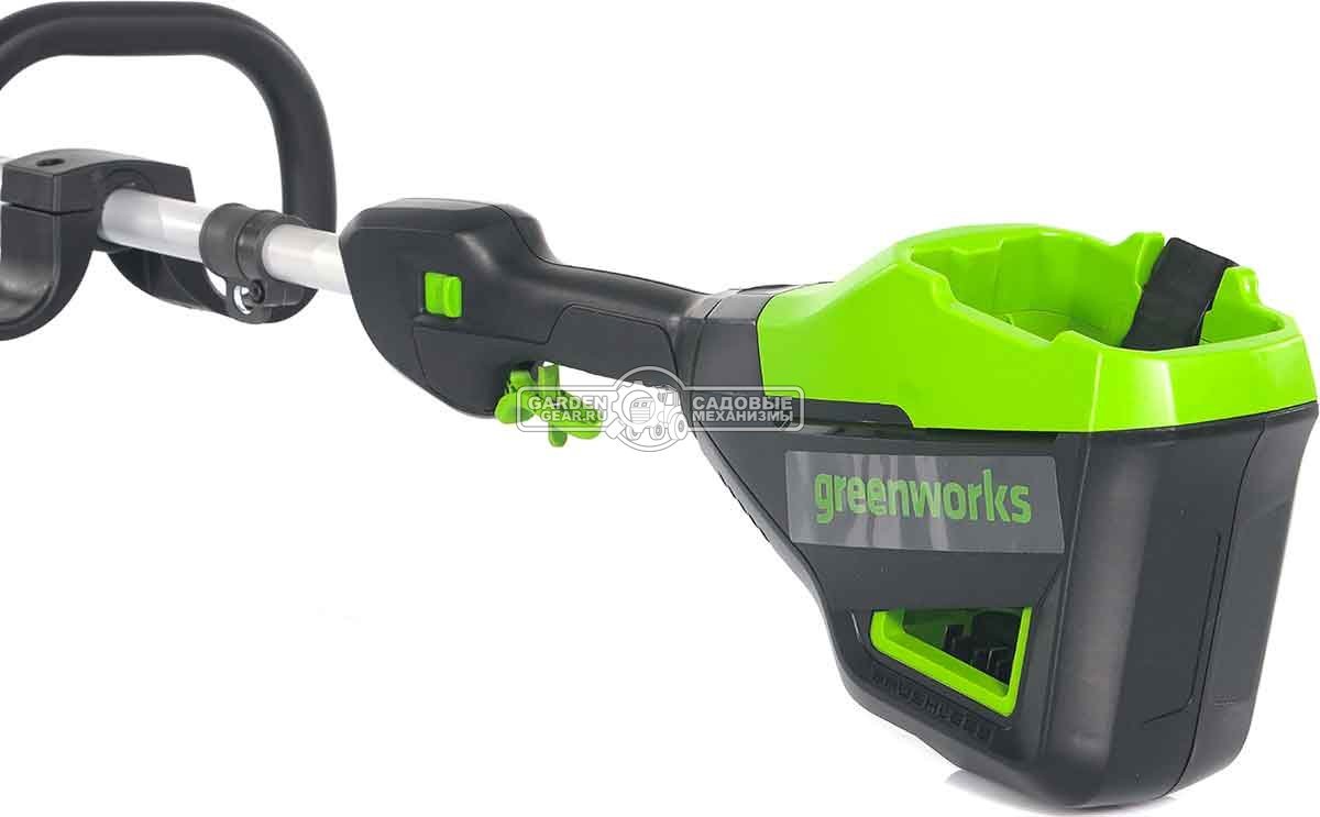 Триммер аккумуляторный GreenWorks GD60LT с АКБ 4 А/ч и ЗУ (PRC, BL 60В, леска 2.0 мм, D-рукоятка, 3.6 кг)