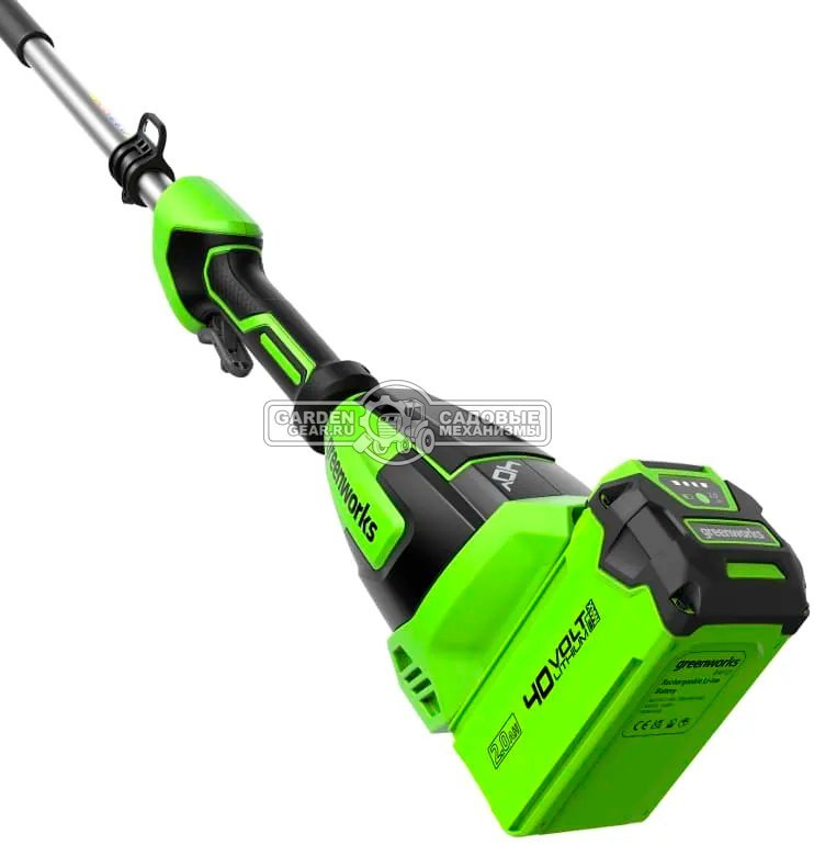 Кусторез аккумуляторный штанговый GreenWorks G40PH511 без АКБ и ЗУ (PRC, 40В, 51 см, шаг 28 мм, штанга 2.7 м, 3.95 кг)