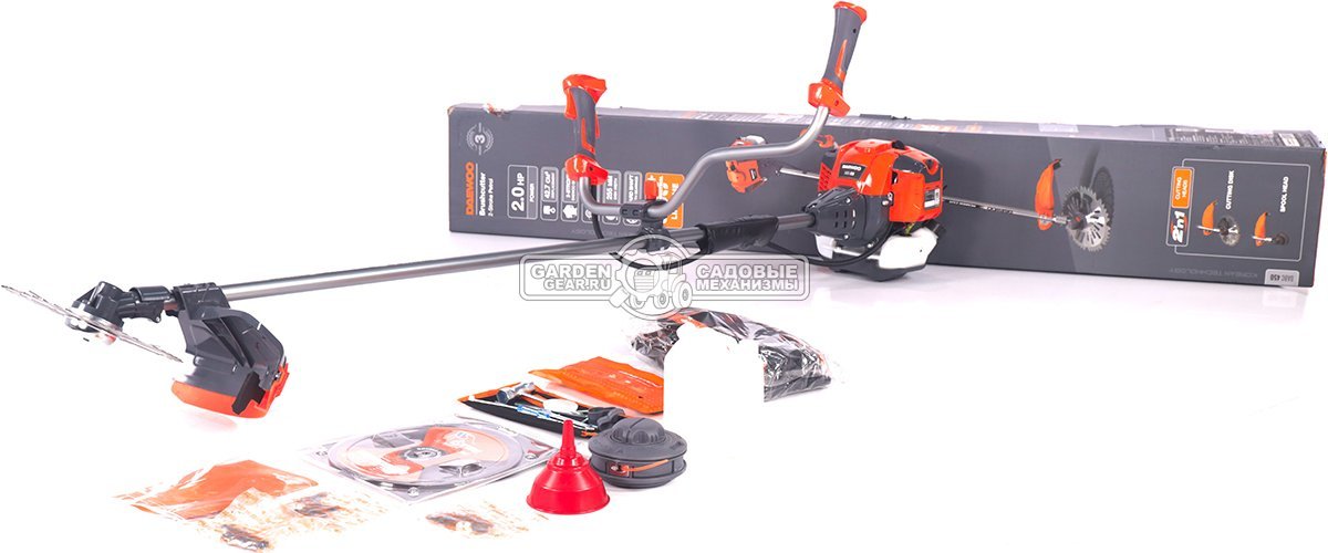 Бензокоса Daewoo DABC 450 Industrial (PRC, 42.7 куб.см., 1.5 кВт/2.0 л.с., леска 3.0 мм + диск Fast Cut, T-рукоятка, Easy Start, 9.2 кг)