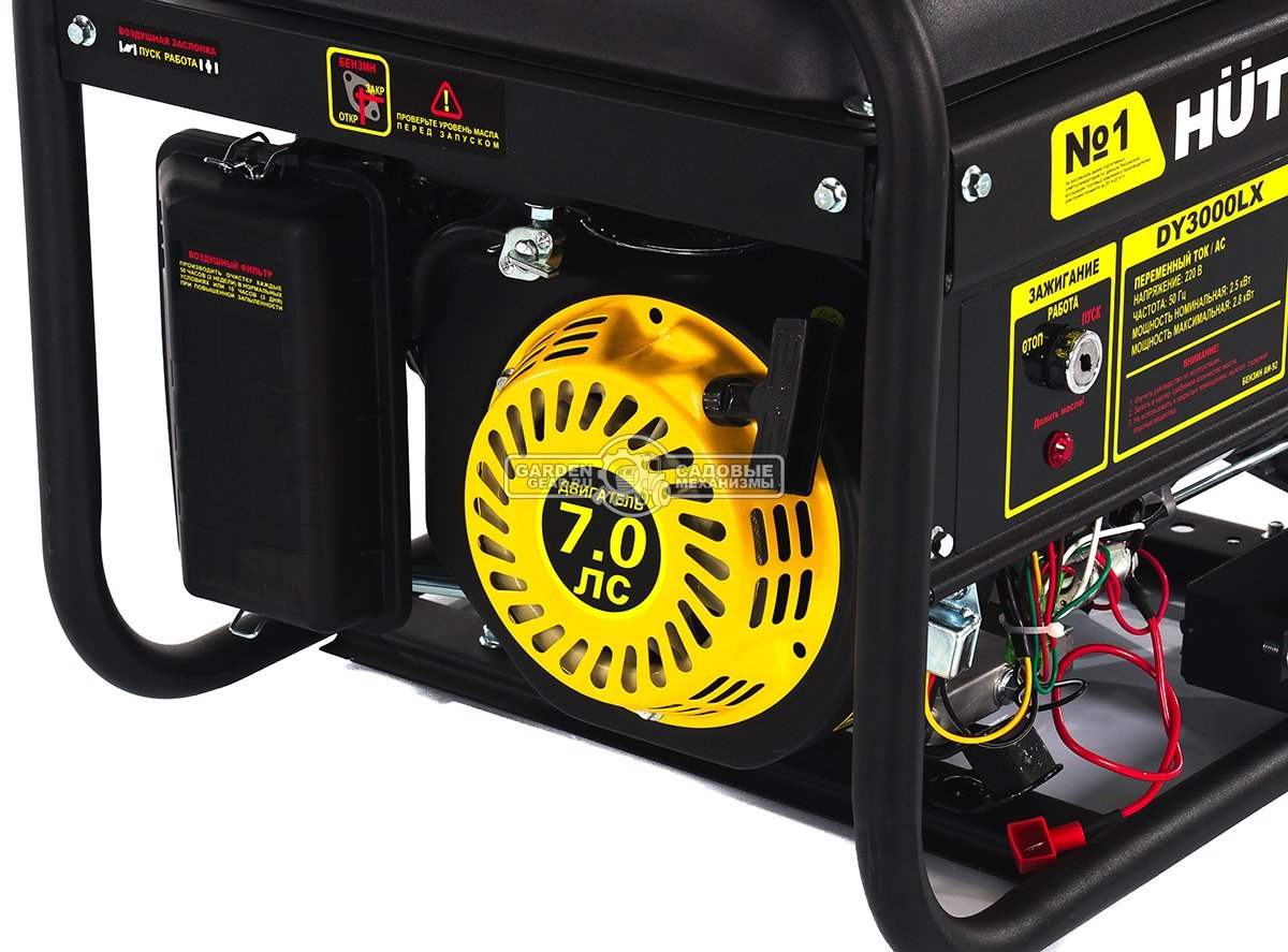 Бензиновый генератор Huter DY3000LX (PRC, Huter 163 см3, 230 В, 2,5 кВт, 12 л, эл.стартер,  АКБ - опция, 39.1 кг)