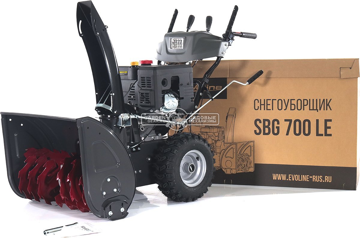 Снегоуборщик Evoline SBG 700 LE (PRC, 70 см, Loncin 383 см3, эл/стартер 220В, фара, автоматич. дифференциал, скорости 6/2, подогрев рукояток,120 кг)